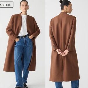 J Crew Coat Palais Topcoat Italian Melton Wool in Ground Coffee Brown